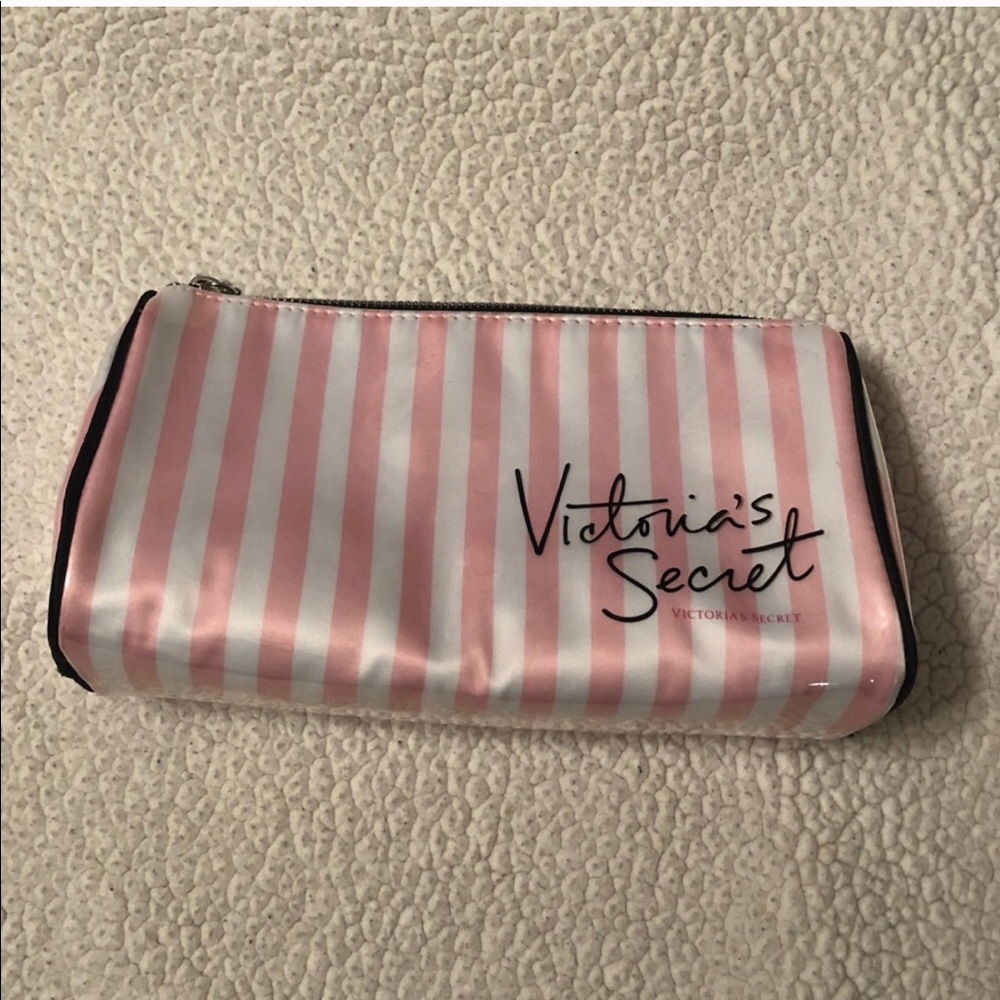 Victoria’s Secret pink and white makeup bag